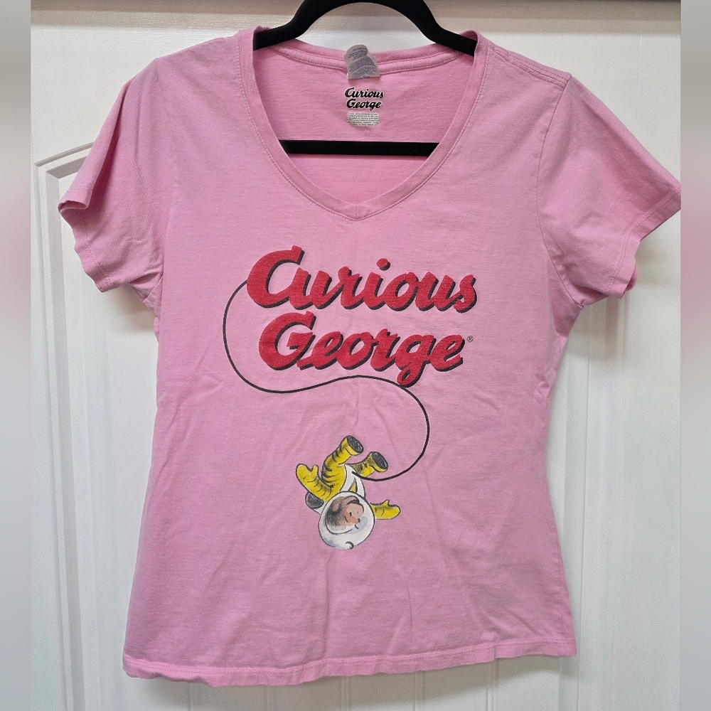 Women's Short Sleeve Curious George Tee - Sz M